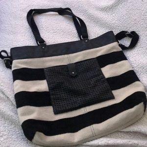 AEO striped large tote bag
